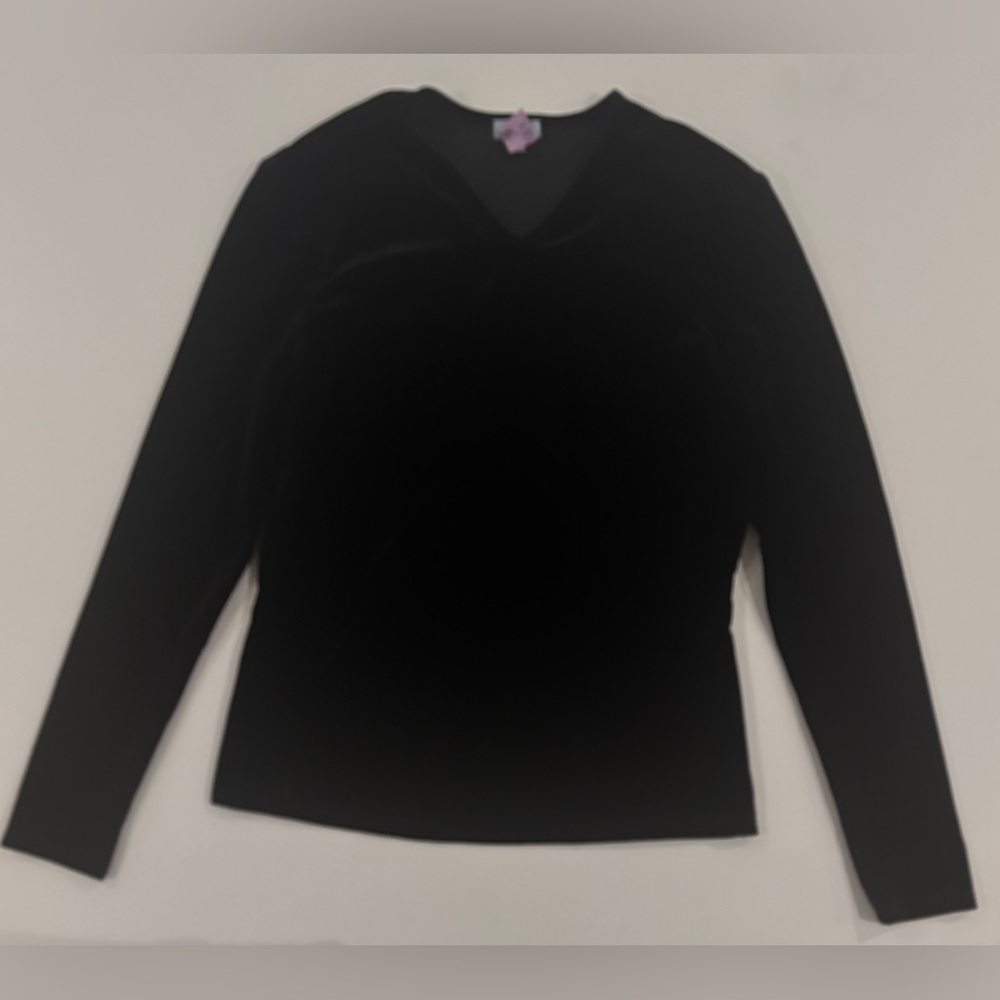 Black Long Sleeve Velvet Top size M